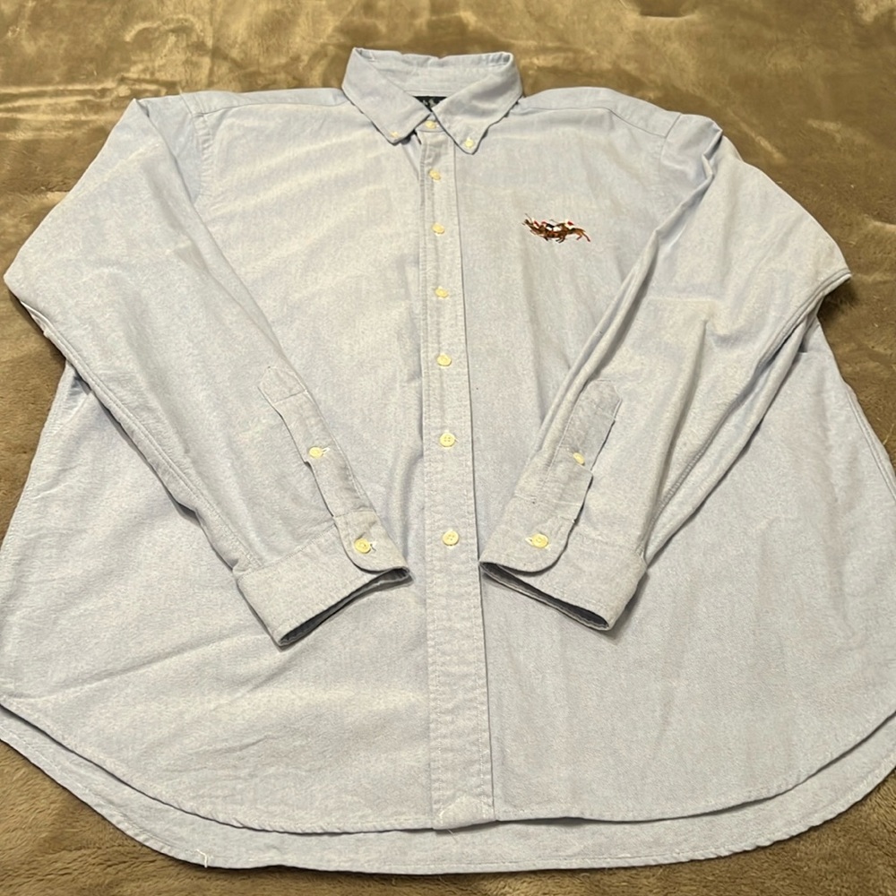 Like new! Mens XL POLO RALPH LAUREN Triple Pony Logo button down. Worn once.